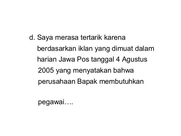 SURAT LAMARAN KERJA ppt " SMA Ya BAKII " SUKRINIAM