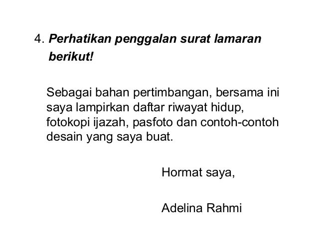Contoh Surat Lamaran Kerja Optik Melawai