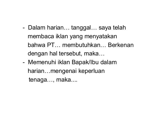 SURAT LAMARAN KERJA ppt " SMA Ya BAKII " SUKRINIAM