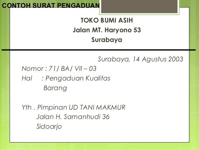 Sebutkan Contoh Contoh Surat Niaga - Contoh Surat