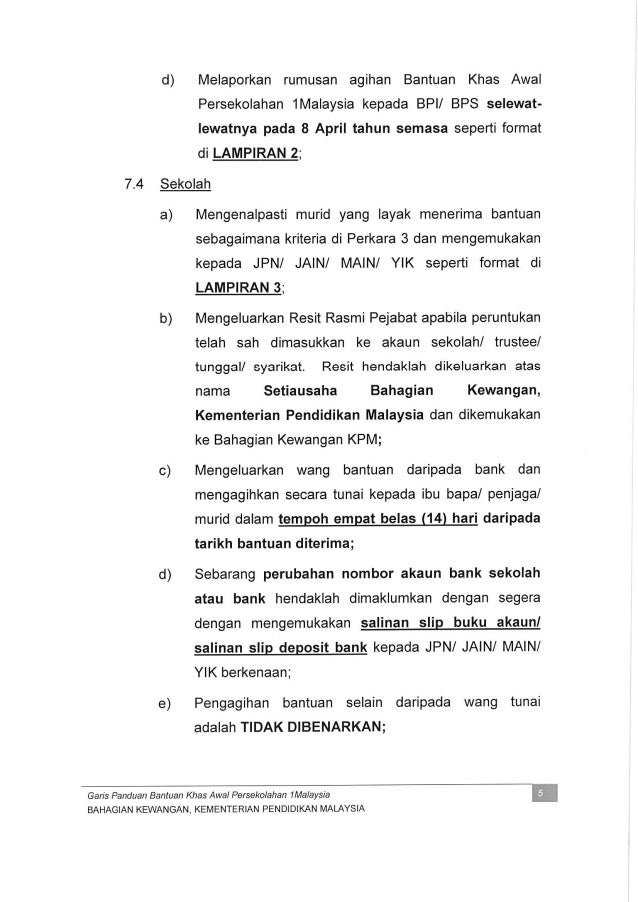 Surat Siaran Bantuan Awal Persekolahan 2017