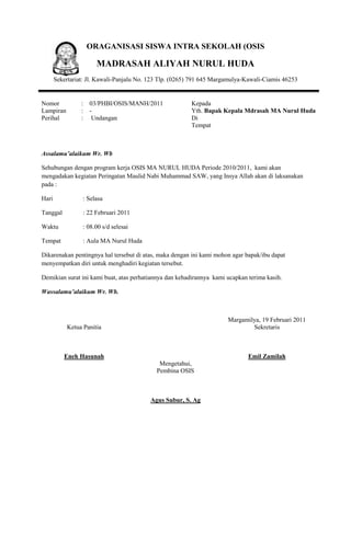 Surat Surat Peringatan Maulid Nabi