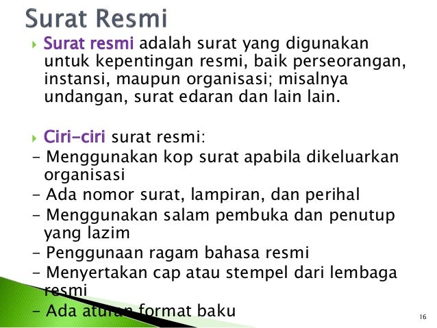 Surat dalam Bahasa Indonesia