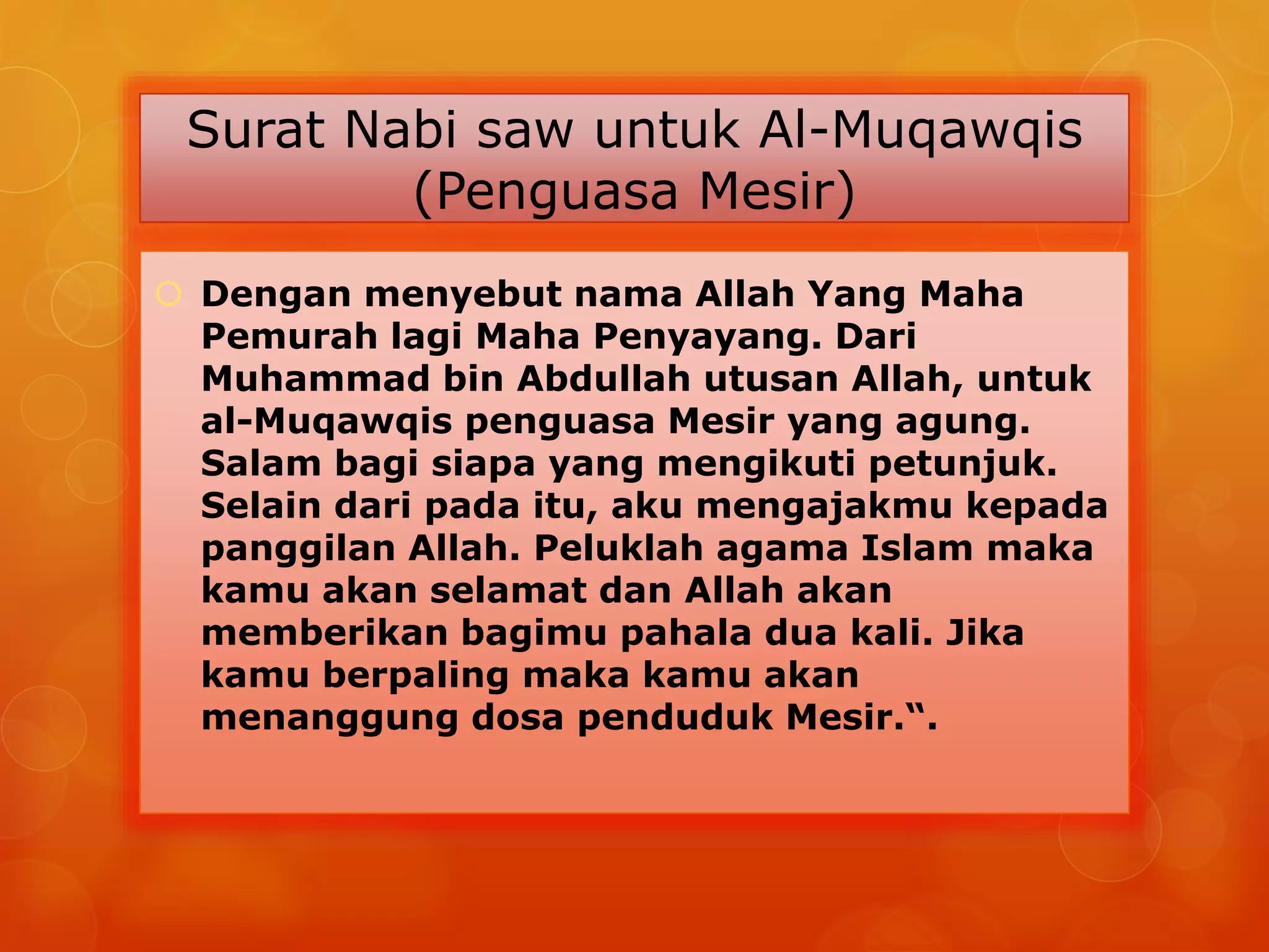 Surat Rasulullah Surat2 rasulullah untuk raja2 | PPT