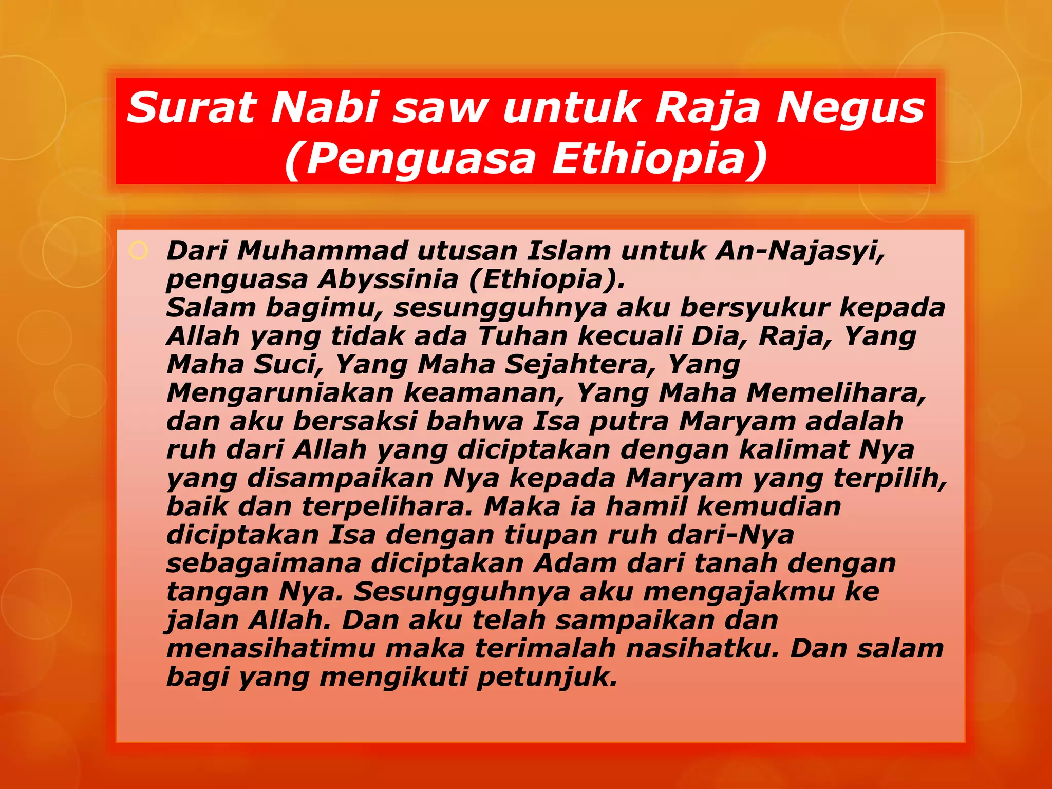 Surat Rasulullah Surat2 rasulullah untuk raja2 | PPT