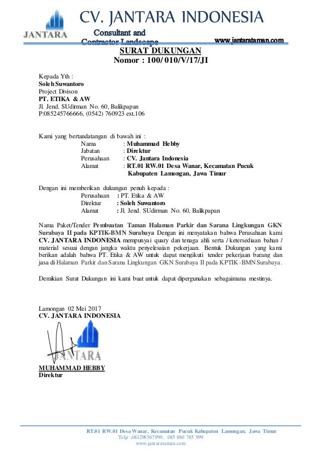 Contoh Surat Dukungan Dinas Contoh Surat  Riset