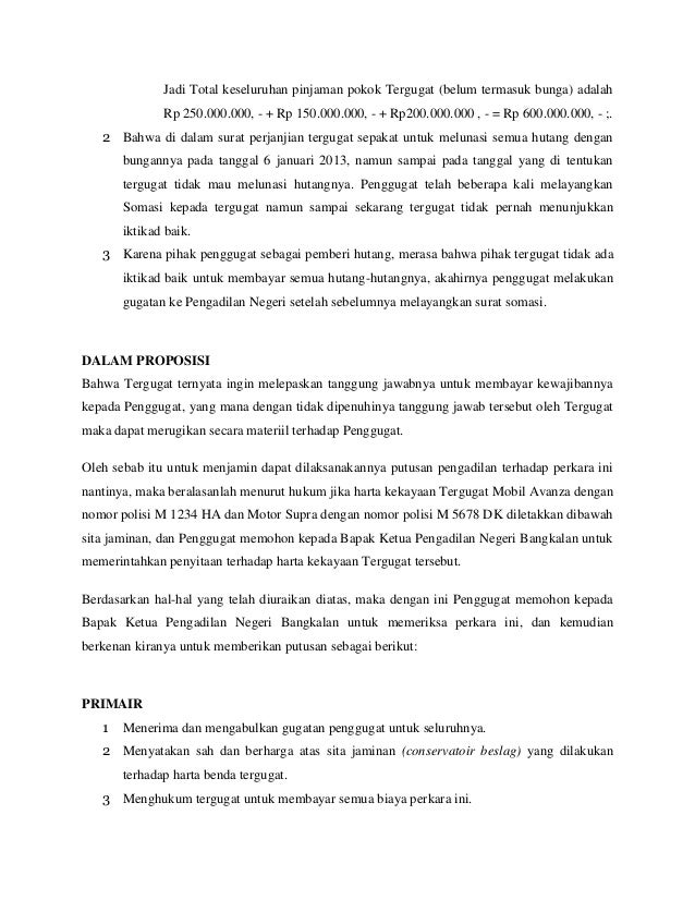 Contoh Surat Gugatan Ptun Semarang