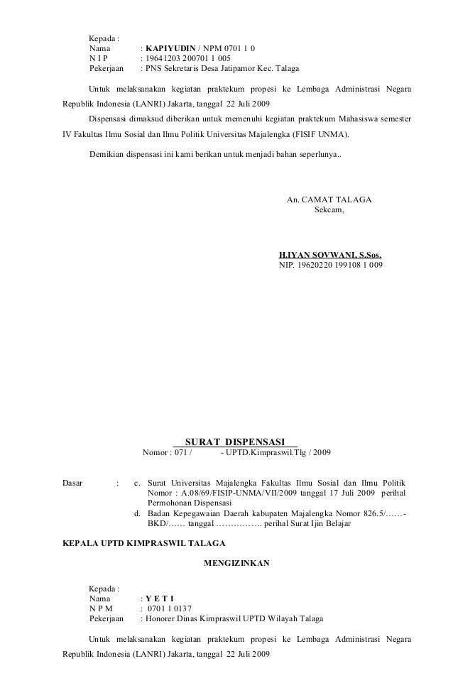 Surat ijin survey unma 2009