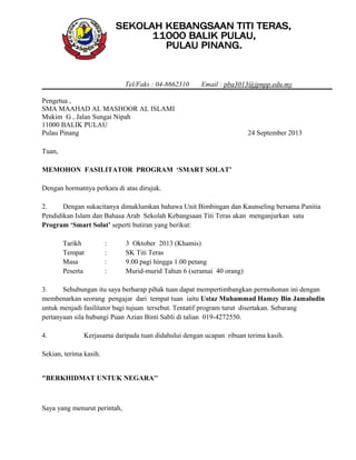 Surat Jemputan Ceramah
