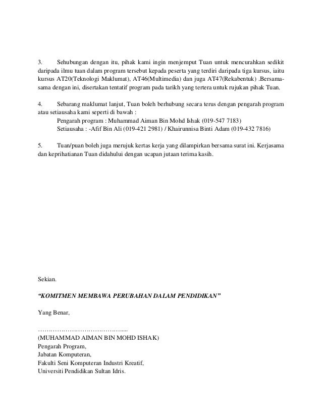 Surat jemputan rasmi