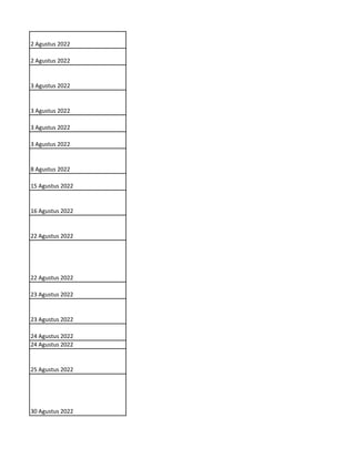 2 Agustus 2022
2 Agustus 2022
3 Agustus 2022
3 Agustus 2022
3 Agustus 2022
3 Agustus 2022
8 Agustus 2022
15 Agustus 2022
16 Agustus 2022
22 Agustus 2022
22 Agustus 2022
23 Agustus 2022
23 Agustus 2022
24 Agustus 2022
24 Agustus 2022
25 Agustus 2022
30 Agustus 2022
 