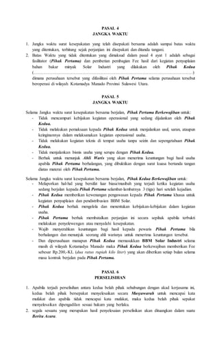 Surat Kesepakatan Bersama Tambang
