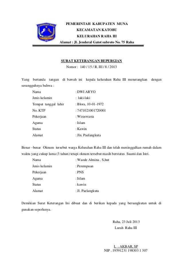 Surat keterangan berpergian