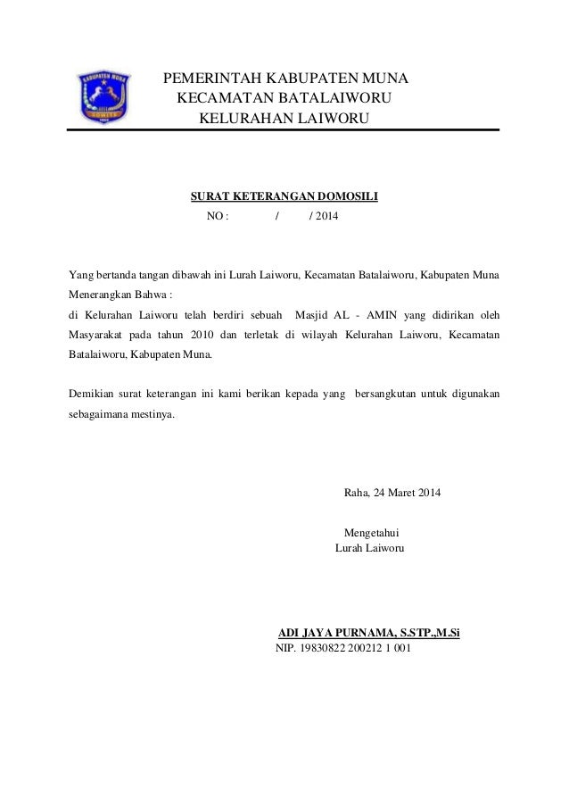 Contoh surat domisili masjid dari kelurahan Contoh Surat Domisili Sekolah Dari Kelurahan picture submitted ang uploaded by Admin that kept inside our collection. Contoh surat domisili masjid dari kelurahan Contoh Surat Keterangan Domisili Dari Rt Tempat.