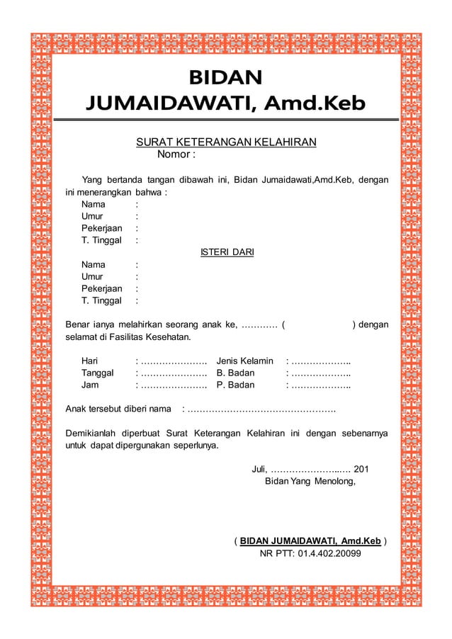 Surat keterangan kelahiran