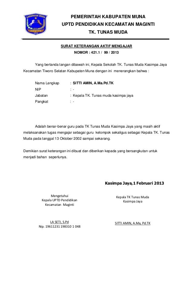 Surat Keterangan Melaksanakan Tugas