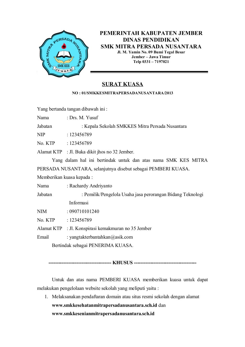 Contoh Surat Keluar Asrama Sekolah