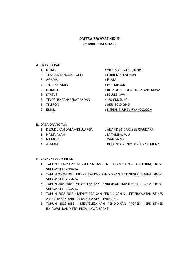 Contoh Surat Lamaran Kerja Perawat S1 Ners - SuratMenyurat.net