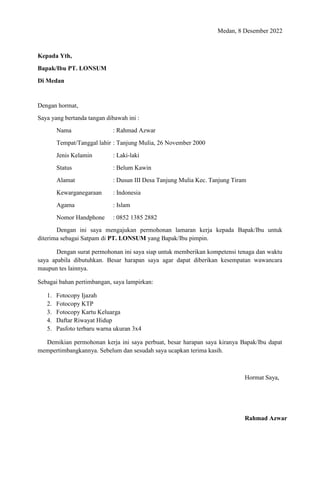 Lamaran Kerja | PDF