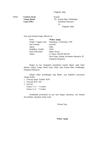 Surat Lamaran Kerja Sanjaya