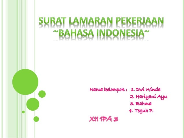 Surat lamaran pekerjaan, SISWA SMAGAPRO