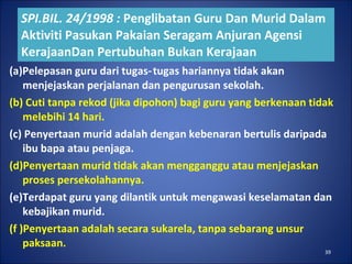 SPI.BIL. 24/1998 :  Penglibatan Guru Dan Murid Dalam Aktiviti Pasukan Pakaian Seragam Anjuran Agensi KerajaanDan Pertubuha...