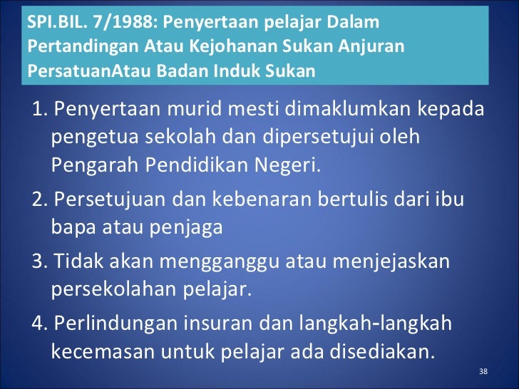 Surat Pekeliling Ikhtisas Berkaitan Aktiviti Kokurikulum