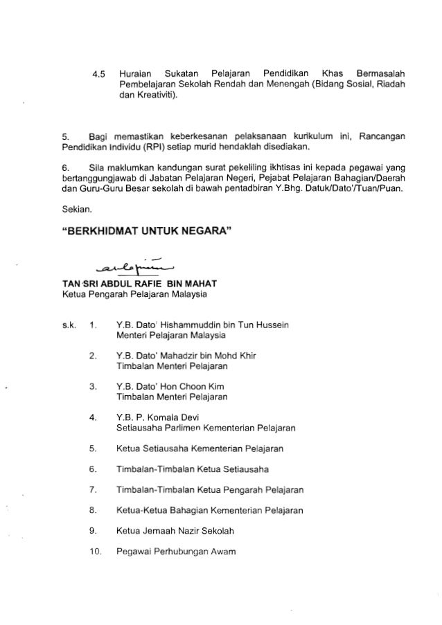 Surat Pekeliling Ikhtisas Bil 3 Tahun 2019