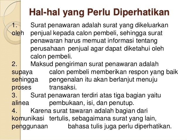 dagang tts izin surat dagang penawaran (presentation) Surat