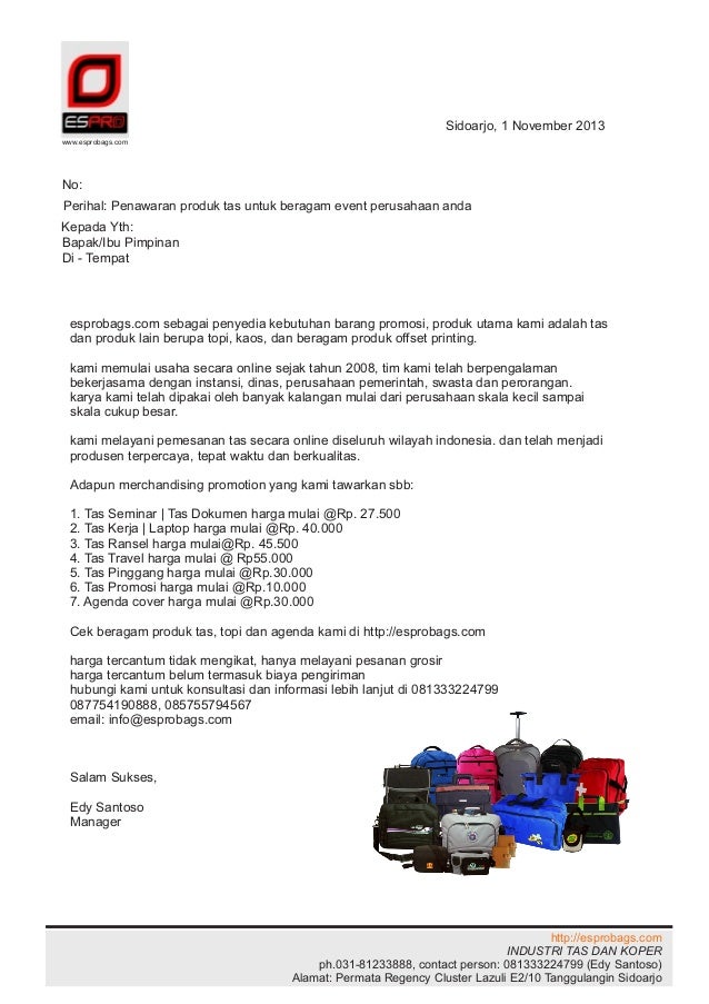 Surat Penawaran Tas Espro