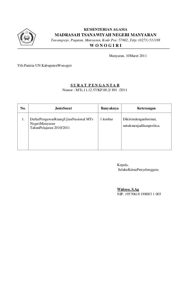 Surat pengantar