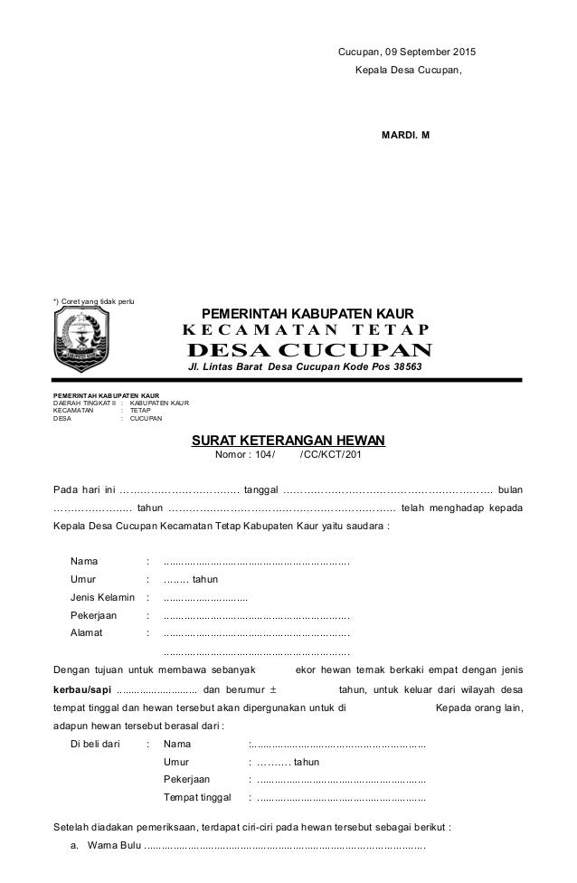 Contoh Surat Lamaran Calon Kepala Desa - Contoh Surat
