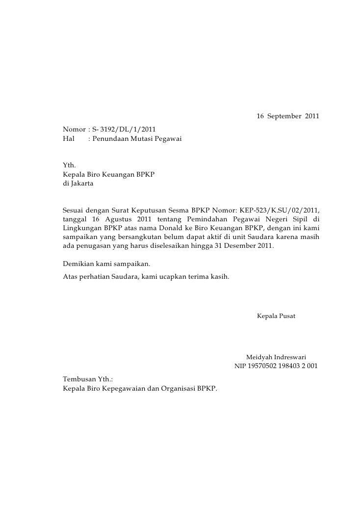 Surat Penundaan Di Unit Baru