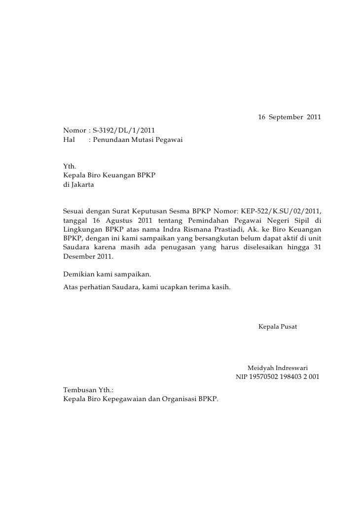 Surat Penundaan Di Unit Baru