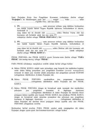 Contoh Surat Perjanjian Kerja Jasa Pengamanan Apartemen Terbaru Beli