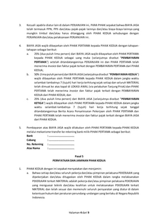 Contoh Perjanjian Pengangkutan Material Konstruksi Besi Silo  (Beli Perjanjian, Hub: 08118887270 (WA))