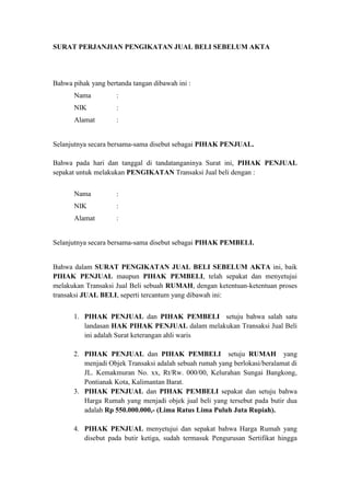 Surat perjanjian | DOCX
