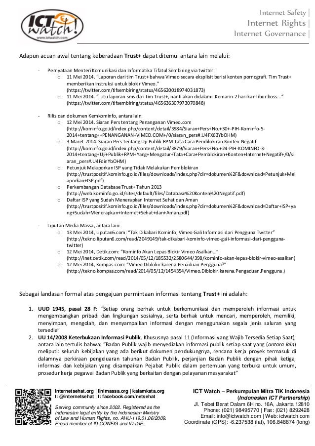 Surat Permohonan Informasi Trust Positif Surat Permohonan Informasi Trust Positif
