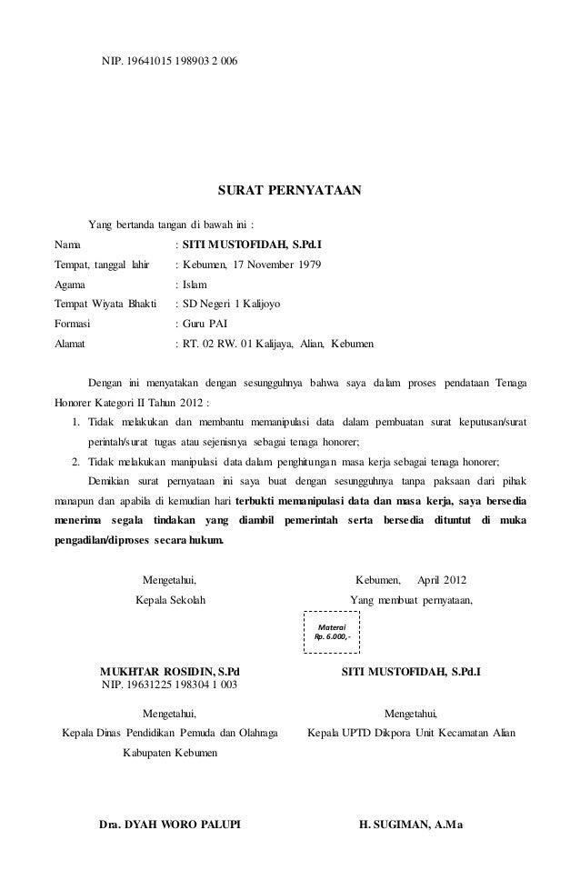 Surat pernyataan