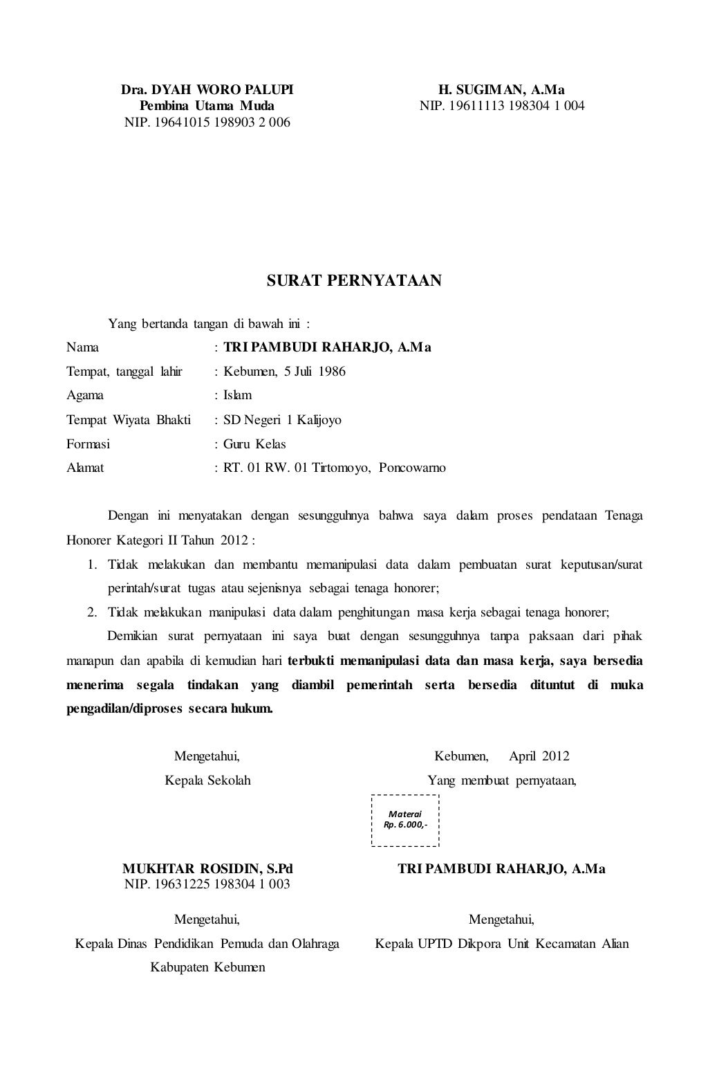 Contoh Surat Masalah Device