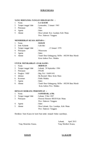 Surat pernyataan bersama
