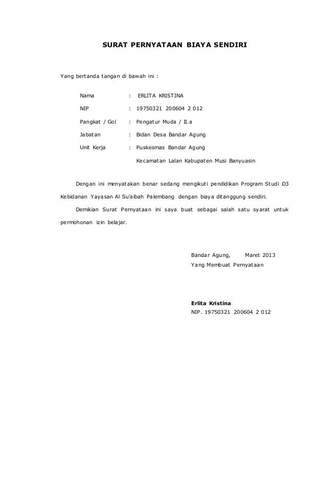 Surat pernyataan bersedia mengabdi kembali