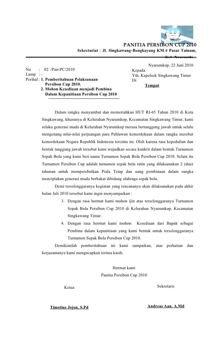 polsek surat tembusan Izin Polsek Surat Keramaian