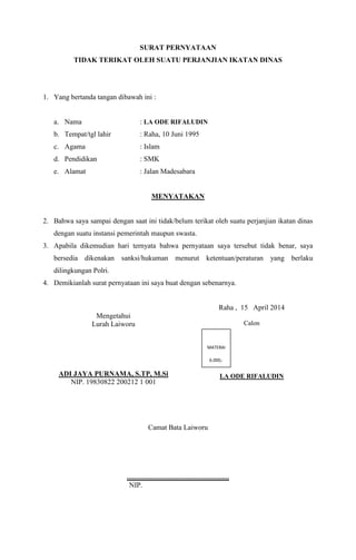 Surat Perjanjian Ikatan Dinas