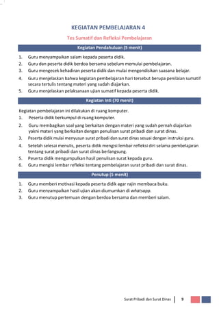 contoh pembuatan rpp SURAT PRIBADI DAN SURAT DINAS OK.doc