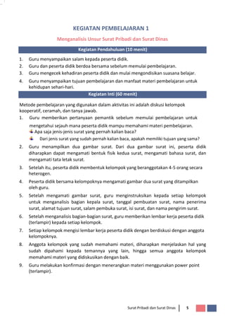 contoh pembuatan rpp SURAT PRIBADI DAN SURAT DINAS OK.doc