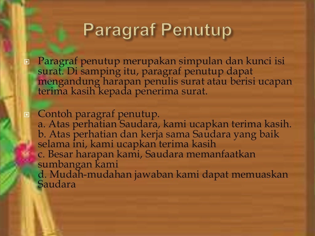 Bahasa Indonesia, surat resmi