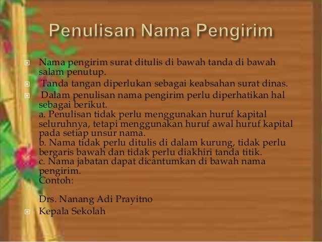 Bahasa Indonesia, surat resmi