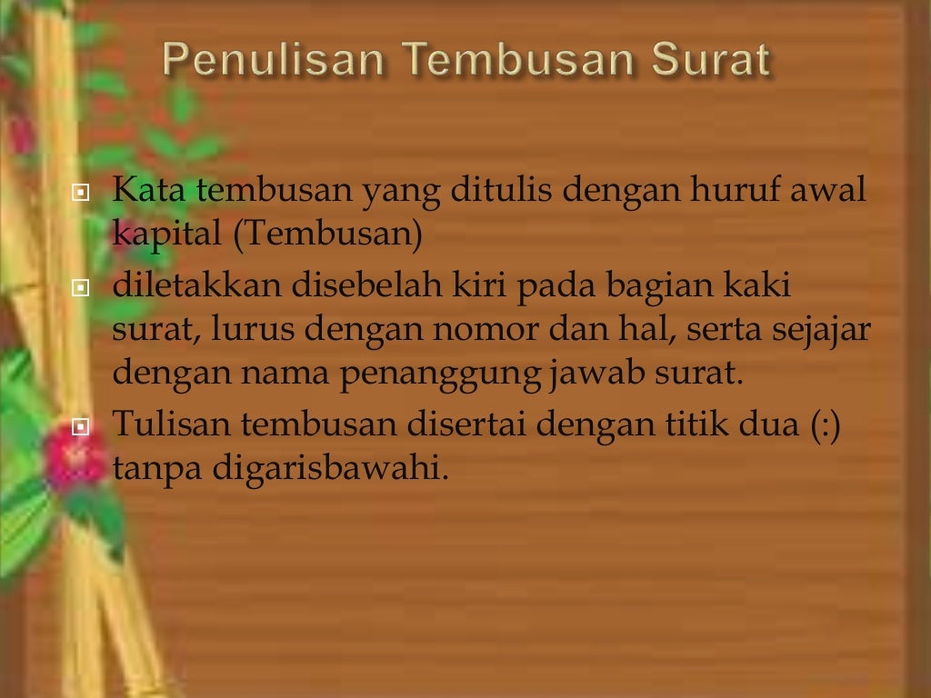 Bahasa Indonesia, surat resmi