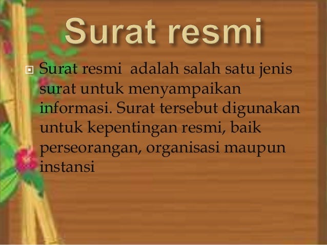 Bahasa Indonesia, surat resmi